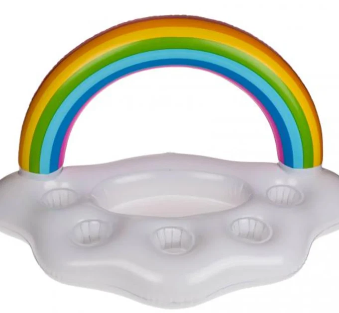 Pool Getränkehalter Bar Aufblasbar Wolkenform Weiß Dosen Flamingo - Bild 3 von 4