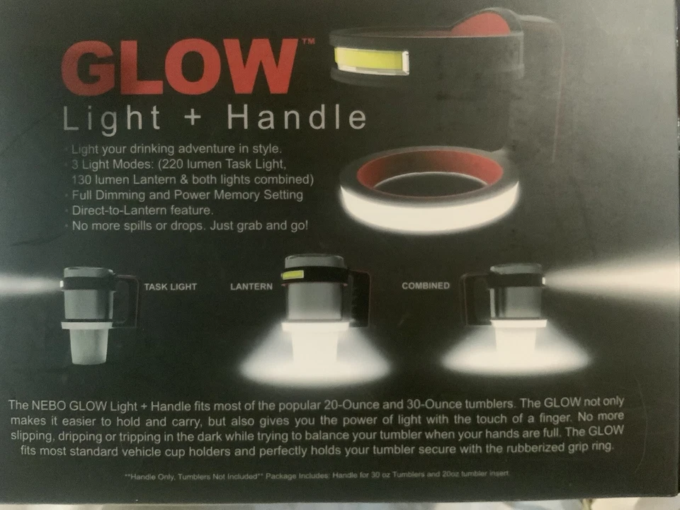 NEBO GLOW Handle Flashlight Task Light for 30oz & 20oz Tumblers 220 Lumen Light  - Image 4 of 4