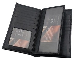 AG-Wallets-Cowhide-Leather-Long-23-Credit-Card-ID-amp-Cash-Holder-Wallet-Black