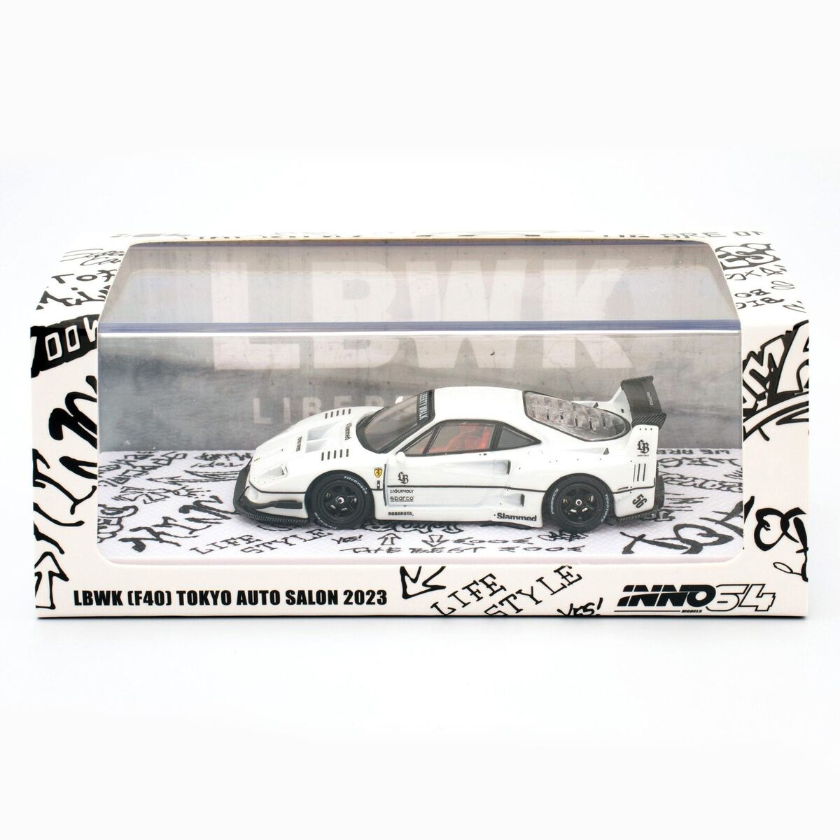INNO64 1:64 LBWK LIBERTY WALK FERRARI F40 WHITE TOKYO AUTO INNO64 1:64 LBWK LIBERTY WALK FERRARI F40 WHITE TOKYO AUTO