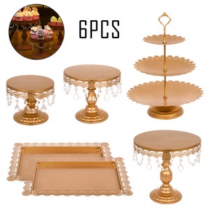 6pcs Stand De Gateau En Kit Presentoir A Gateau Decorations Mariage Fete Ebay