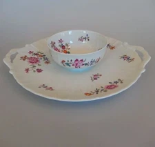 Bernardaud LOWESTOFT Limoges Chip and Dip Platter Attached Bowl
