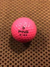 PING GOLF BALL/S- 1 PINK/TEAL PING EYE2 LETTER B..FIESTA LOGO..6/10..DIFFERENT 