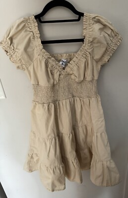 Princess Polly Daniela Mini Dress Beige Size 10