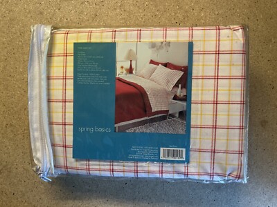 Vintage 2004 Target Spring Basics Twin Sheet Set Red Plaid C09