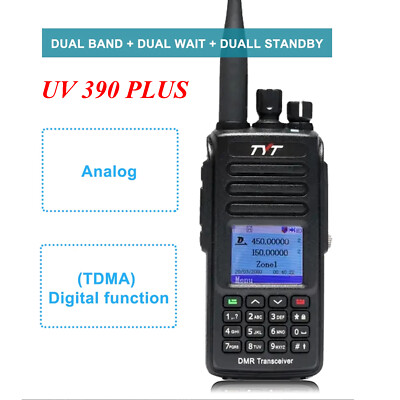 10W TYT MD-UV390 PLUS DMR Digital Radio Dual Band Walkie Talkie Long Range