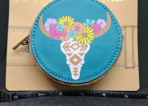 NWT Pouch - Belt convertible key/change holder Western style, Cow skull - Picture 3 of 5