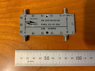 MACOM/OMNI SPECTRA 2031-6330-00 180 Grad Hybrid 3 dB Kupplung 0,5-1 GHz. SELTEN!