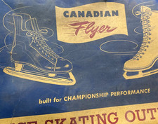 Old Antique Ice Skates Hockey Style Leather Shoes Size 9