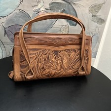 Vintage Avelar Handbag Purse Genuine Leather Hand Tooled Mexican