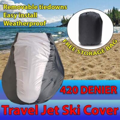 420 Denier Black Gray PWC Jet Ski Cover fit Kawasaki STX 900 2003 2004 2005 2006