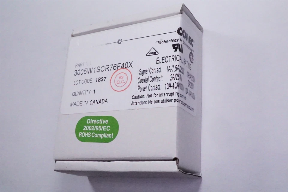 3005W1SCR76F40X Conec D-Sub Connector Socket Female 5W1 Pos Vert E Shell DE - Image 4 of 4