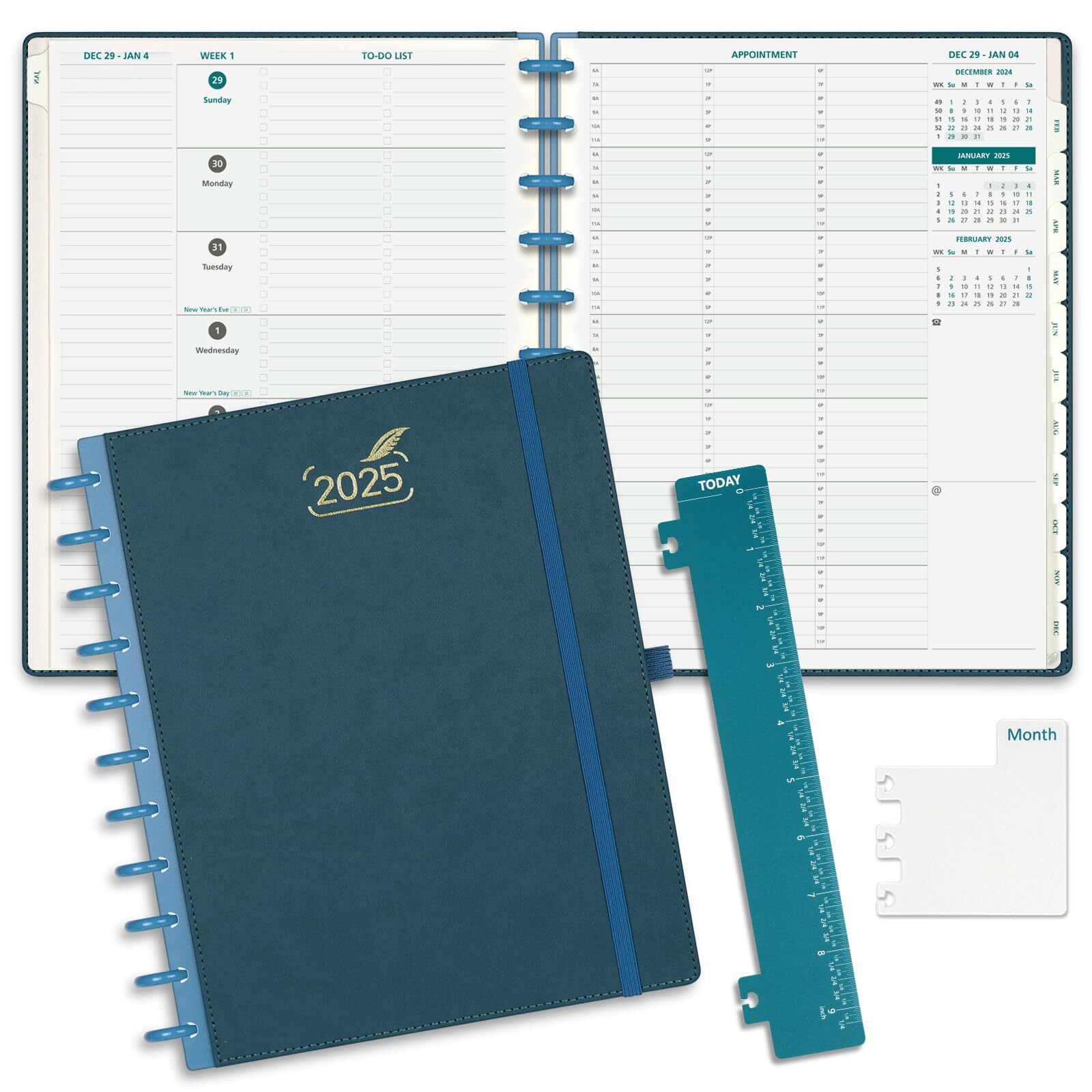 BEZEND Weekly Planner 2025 to Do List Notebook Week to View with 3 Columns Sc...