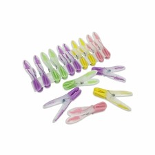 50x Wäscheklammern mit Farnmuster - Wäscheklammer bunt Kunststoff Klammern