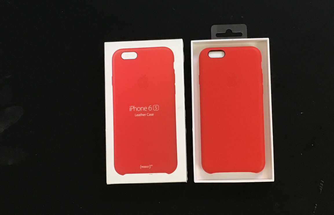 100 Official Genuine Apple iPhone 6 6s Leather Case Cover Red for sale