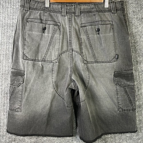 New Vans Cargo Shorts Mens 32 Gray Overprinted Canvas Skateboarding Off The Wall - Picture 9 of 17