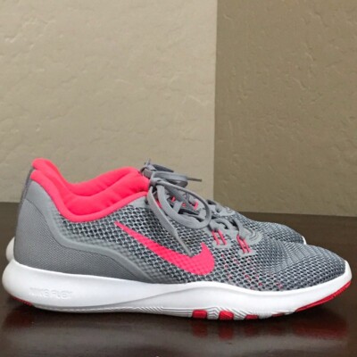 Nike Womens Flex Trainer 7 Running Shoes Gray 898479-006 Low Top Lace Up Mesh 8M