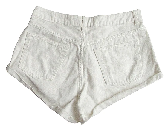 Pantalones cortos de mezclilla Top Shop talla US 6 blanco dobladillo enrollado Foto 2 de 4