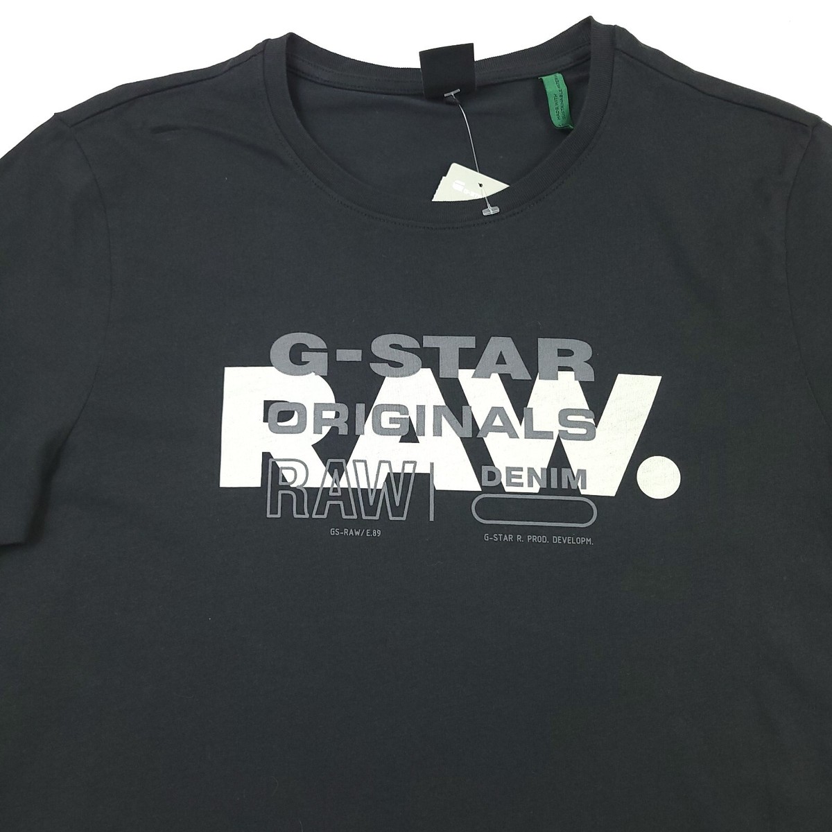 G-STAR RAW Original Slim Fit Compact Jersey Black Graphic T