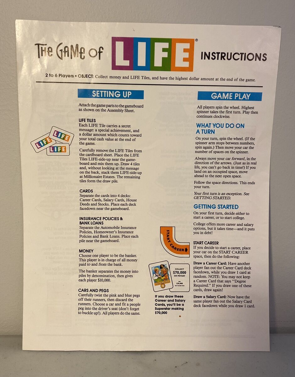 Life Rules Study Guide: Instructions for the Game of Life