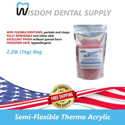 NEW! #3 PINK Semi-Flexible Thermo AcryFlex - 2.2lb (1kg) Bag - Hypoallergenic