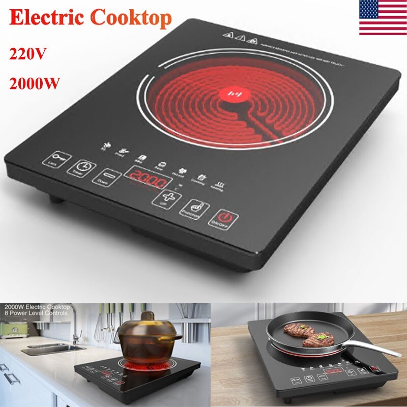 Electric Radiant Cooktop Single Burner Electric Stove Top Touch Control
