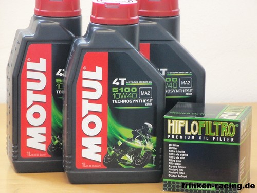 Motul 10W-40 Öl + K&N Ölfilter Für Kawasaki ZRX 1200 /R/S, ZRT20AC ZRT20AA ZRT20AB - Ölwechselset Inkl. Motoröl, Filter, Dichtring