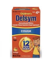 Delsym Children's 12 Hr Cough Relief Liquid, Orange, 3oz, Ages 4+, Exp 05/2026