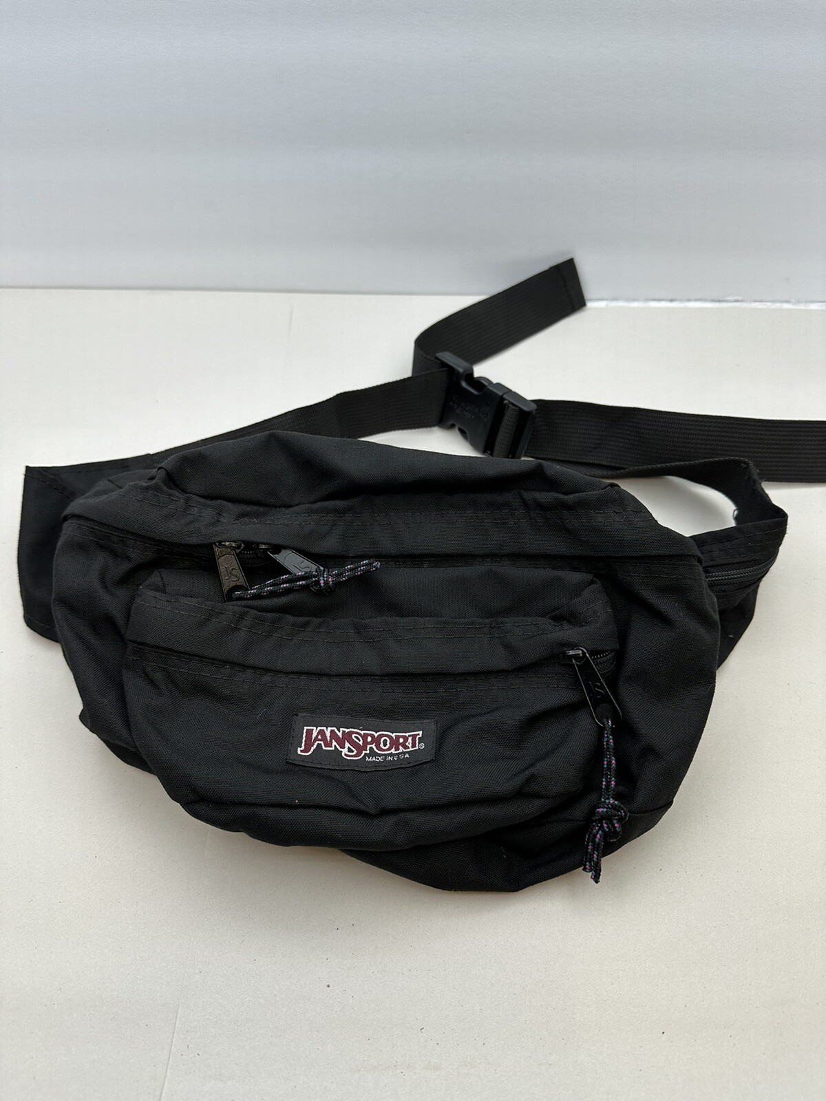 JanSport Black Fanny Pack Canvas Hiking Vintage 1994 EUC eBay