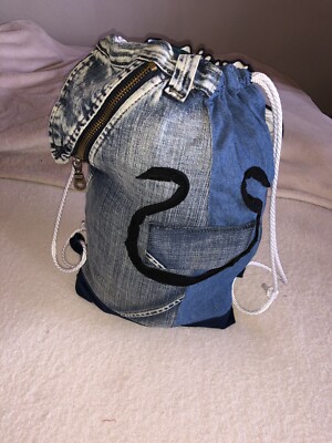Turnbeutel/Sportbeutel, Denim. Handarbeit