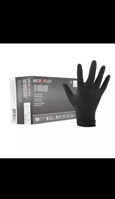 Microflex MK-296-S Midknight Black Nitrile Powder-Free Gloves -  Small -  4.7mil