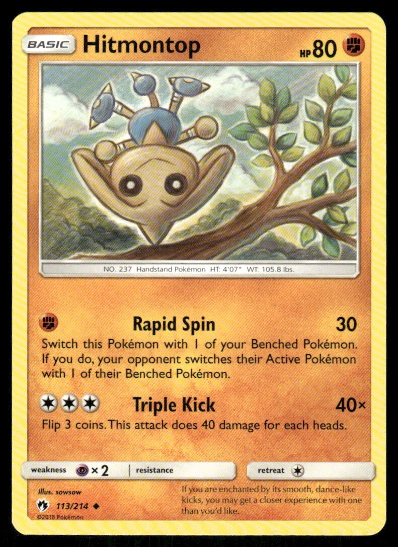 Hitmontop 113/214 Lost Thunder Pokemon TCG trading card