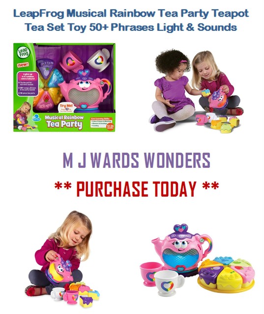 LeapFrog Musical Rainbow Tea Party Teapot Toy 50 Phrases Light & Sounds