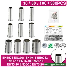 Red Coppor Ferrules Cord End Non Insulated Splice Crimp Wire Connectors Terminal