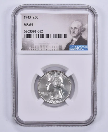 1943 Washington Quarter MS65 NGC Special Label