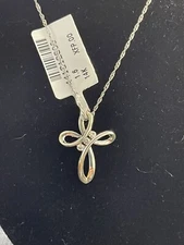 necklaces pendants 14k WG with 3 diamonds