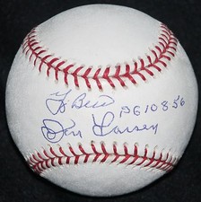 SIGNED YOGI BERRA DON LARSEN PG 10-8-56 PERFECT GAME BASEBALL STEINER COA AUTO