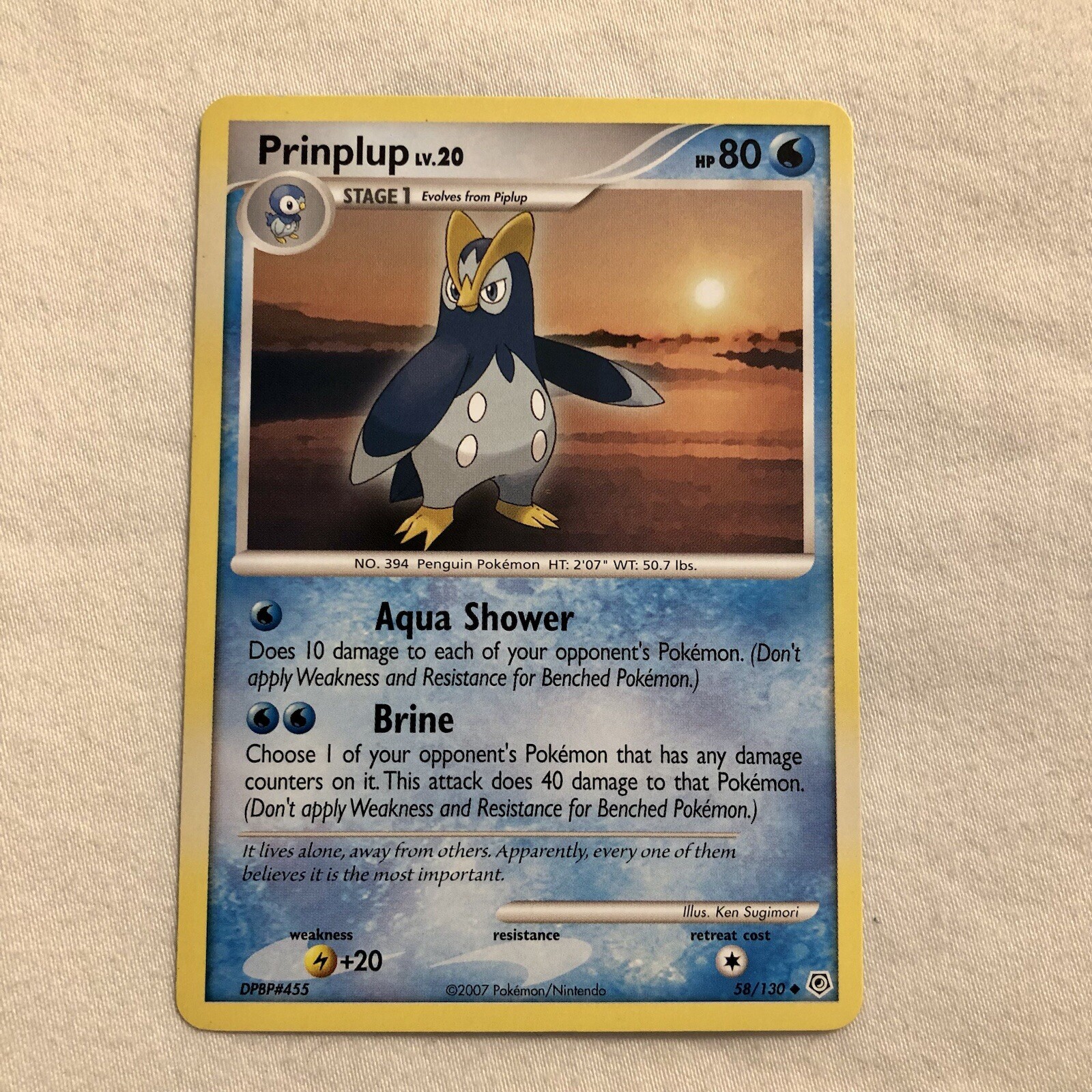 Prinplup 58/130 Uncommon Diamond & Pearl NM Pokemon card