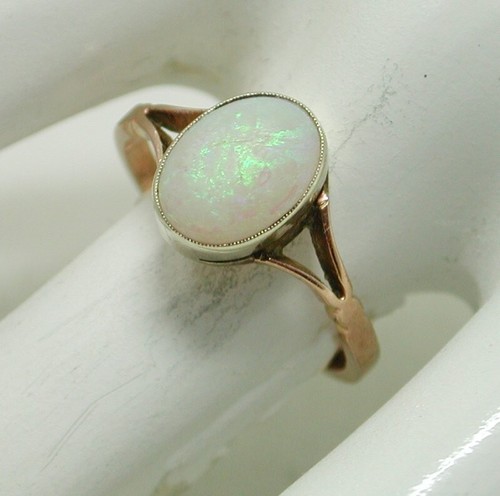 Antique 9ct Rose Gold And Opal Ladies RingSize K.1/2 - 21917 - Picture 4 of 5