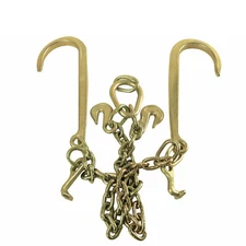 Steel G70 Tow Chain 3/8" X 2' Grab J Hook V-Type Wrecker Truck Tie Tractor Car