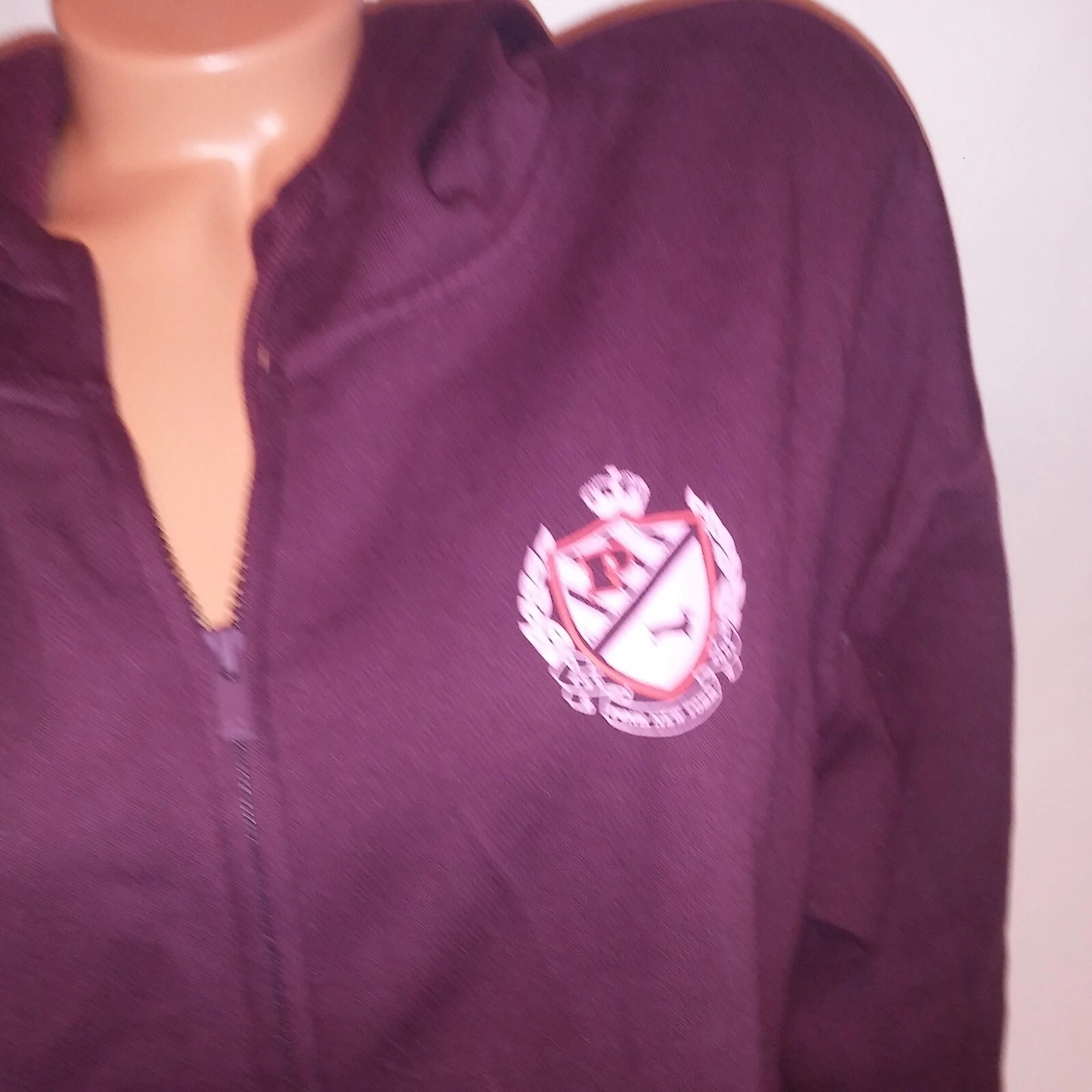 UNDERCOVER Felpa con cappuccio Victoria Secret ROSA media bordeaux full zip logo tinta unita manica lunga