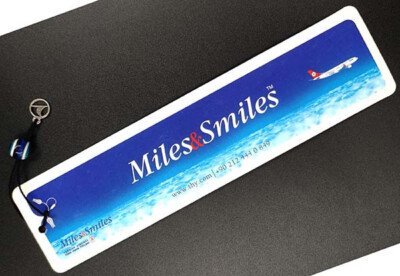 TURKISH Airlines Miles&Smiles Airbus A330 Bookmark with Lucky Charm Pendant