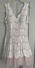 Betsy & Adam Ivory Cream Lace Overlay Tulle Fit & Flare Party Dress Size 4