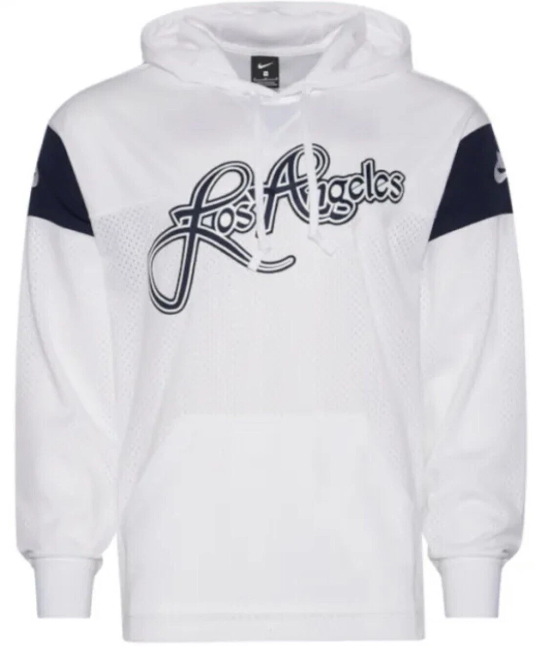 NWT Nike Men’s Football Hoodie Los Angeles City Pride White Navy Sz S BQ1655-100