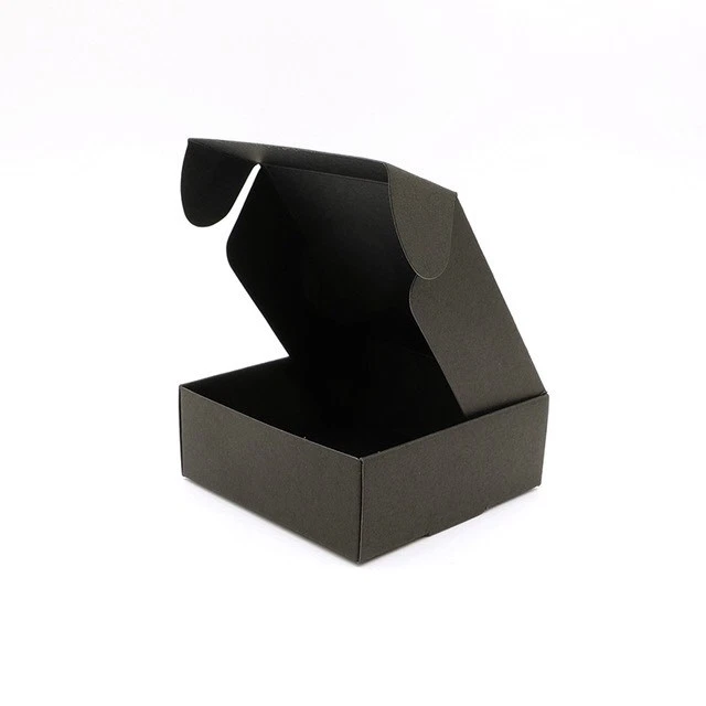 100x Black Paper Favour Box Wedding Birthday Party Baby Shower Favor 9.5x9.5x3cm — 第 2/3 张图片