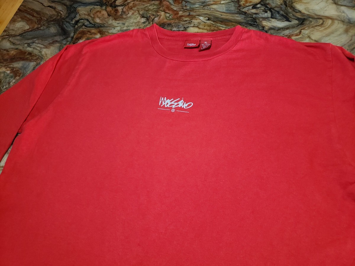 激レア！90sヴィンテージ！モッシーモロングT shirt Vtg Mossimo Blood Red Graphic Long Sleeve T-Shirt 90's XL Original