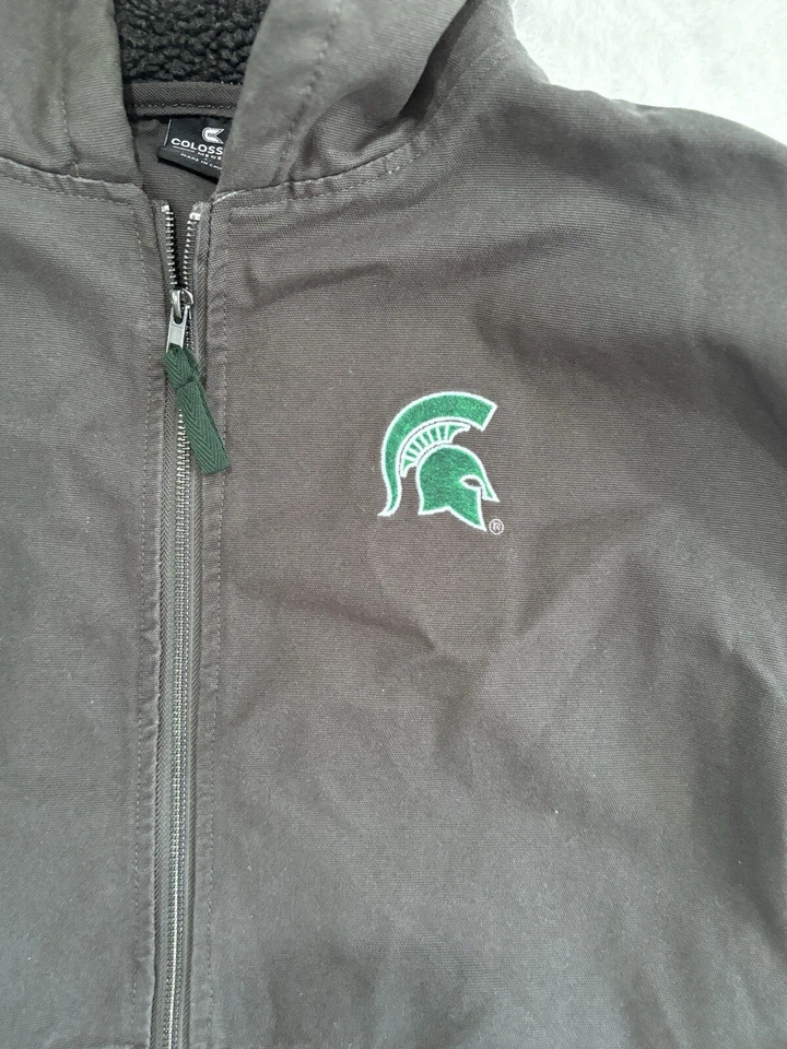 Abrigo pesado Michigan State Spartans Coliseo nuevo con etiquetas, talla L, carbón, 2G248 Foto 2 de 4