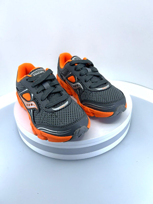 Saucony Boys Size 11 M Kotaro Sneaker,Grey/Orange EU