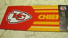 KANSAS CITY CHIEFS  SASSAFRAS INSERT OR STEP MAT EASY CLEAN NO SKID 10x22” NFL