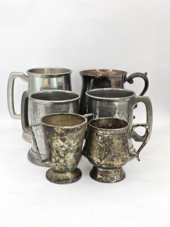 Vintage English Pewter Tankards & Cups Collection A126 Y136